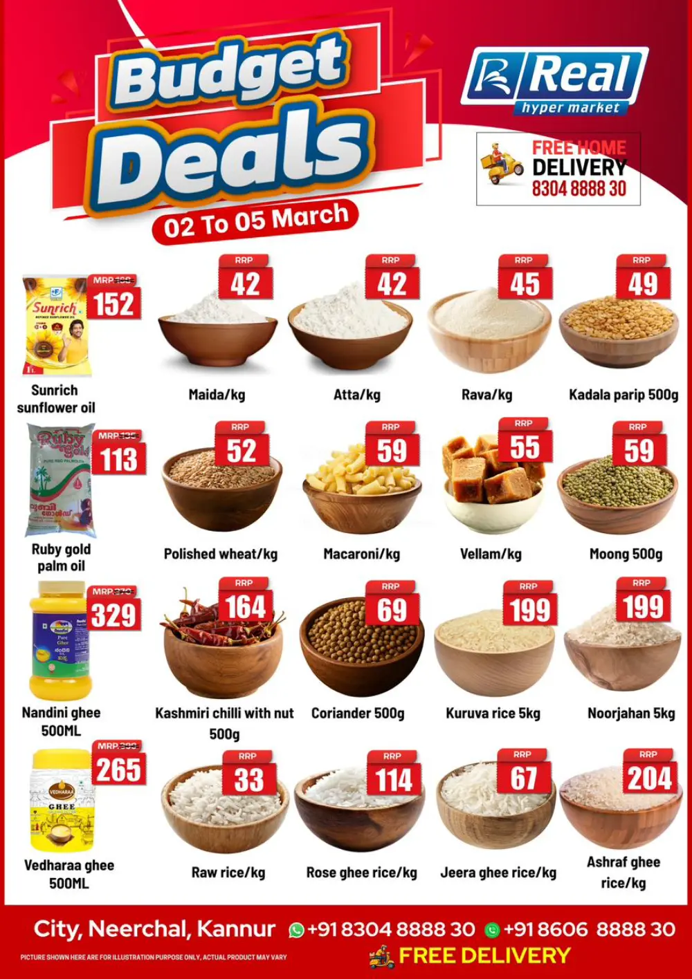 Budget Deals at Real Hyper Market Neerchal, Kannur | Offers Valid 02-05 March 2026