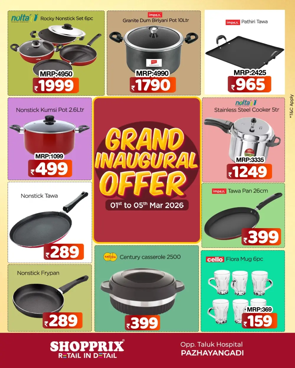 Grand Inaugural Offer | Shopprix Super Mart Pazhayangadi | Valid till 05 Mar 2026