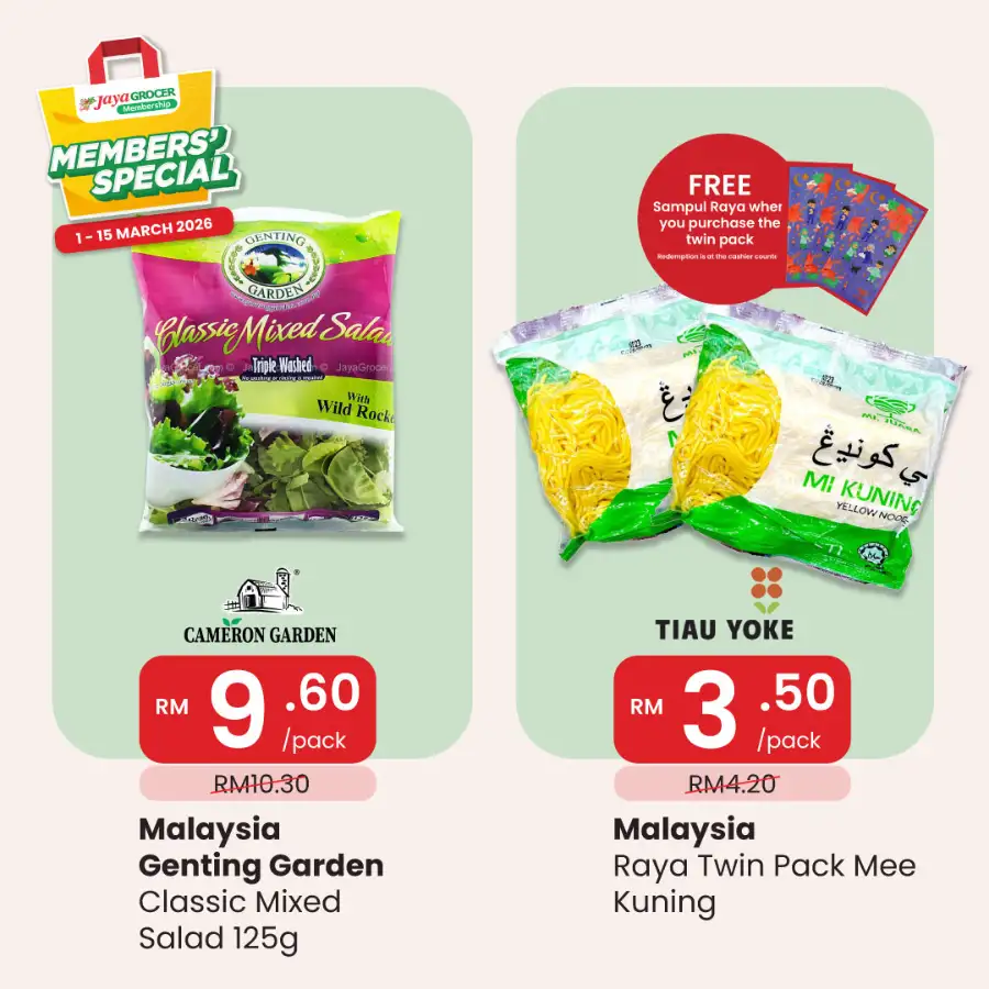 Jaya Grocer Malaysia Members' Special Deals Ends 15 March