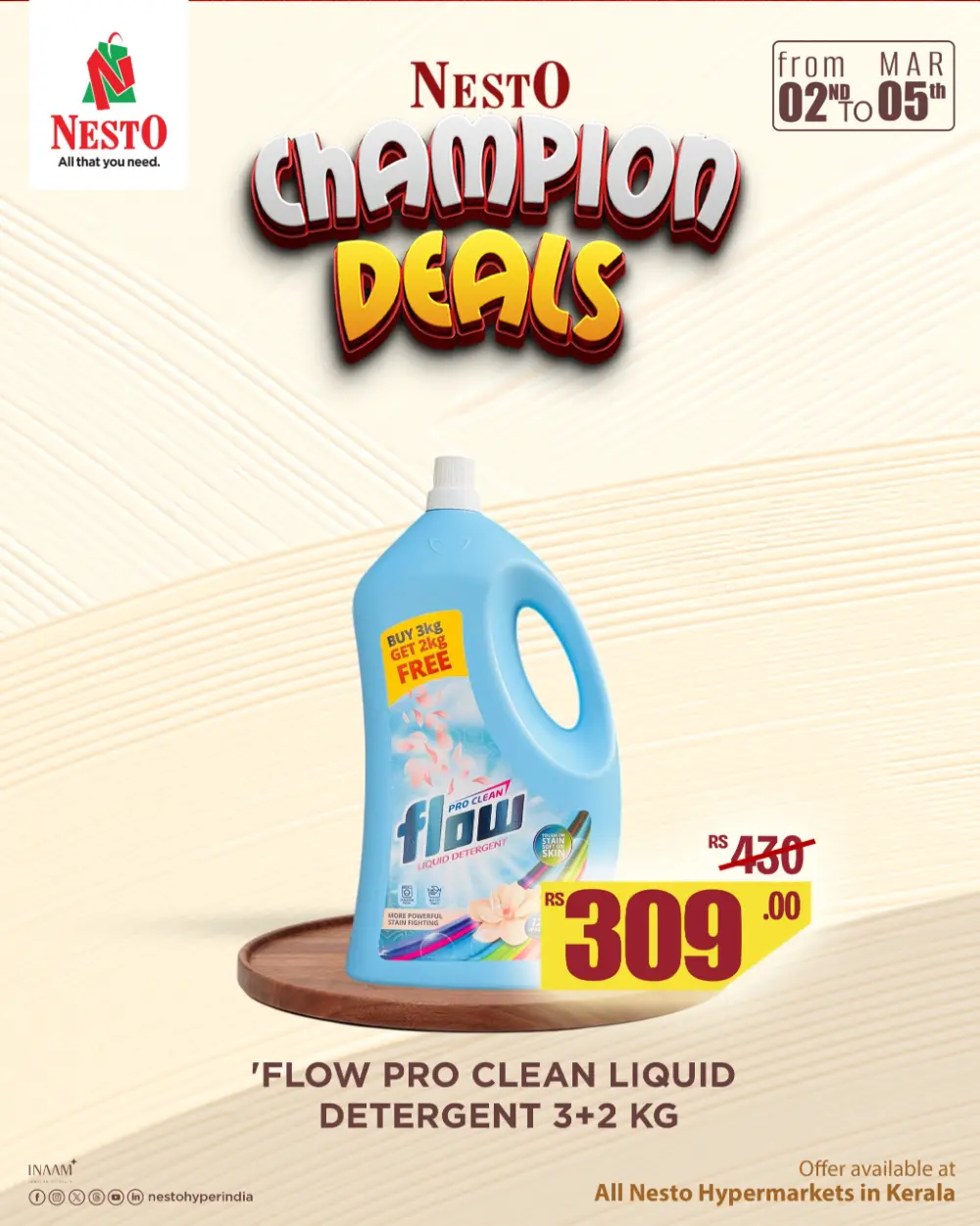 Nesto Chevvay Santha Offers - Nesto Hypermarket Calicut | Valid March 03 Only