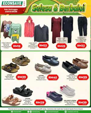 Selesa & Berbaloi Ladies' Fashion Sale | Valid until 15/03/2026 In Econsave Kuala Lumpur,Labuan,Putrajaya,Johor,Kedah,Kelantan,Malacca,Negeri Sembilan,Pahang,Penang,Perak,Perlis,Selangor,Terengganu