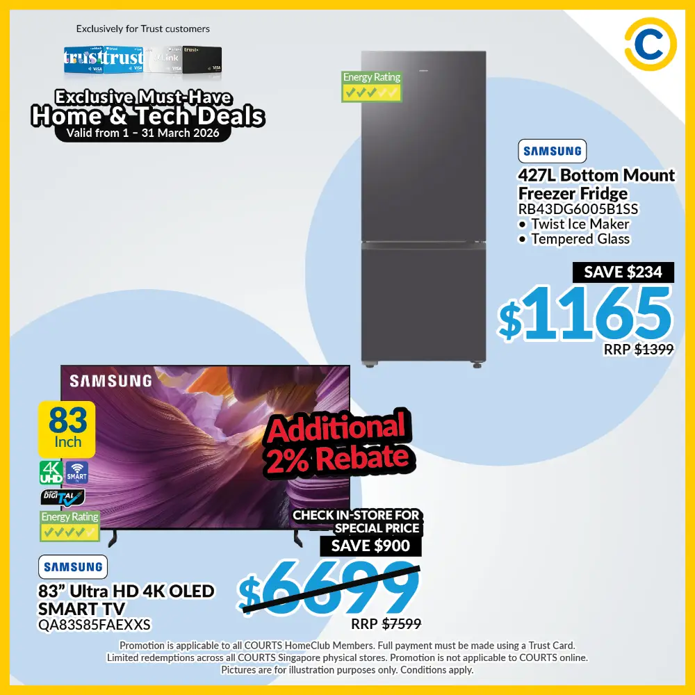 45% Off Home & Tech Deals | Courts x Trust Bank | Ends 31 March