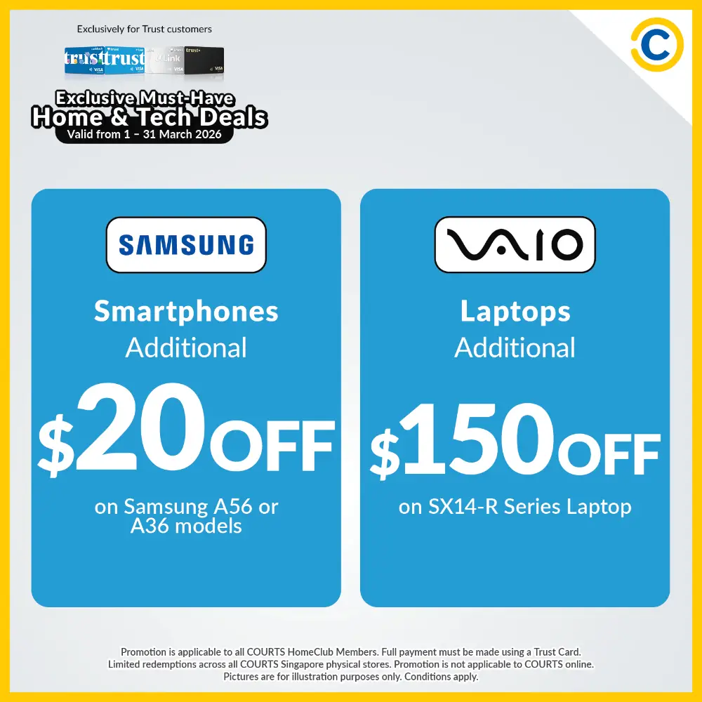 45% Off Home & Tech Deals | Courts x Trust Bank | Ends 31 March