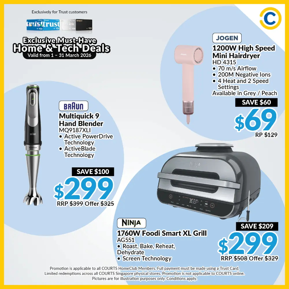 45% Off Home & Tech Deals | Courts x Trust Bank | Ends 31 March