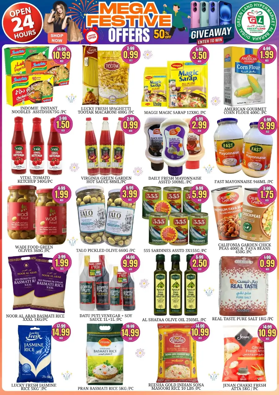 Mega Festive Offer 50% Off | Green Land Hypermarket Al Baraha | Ends 12 March