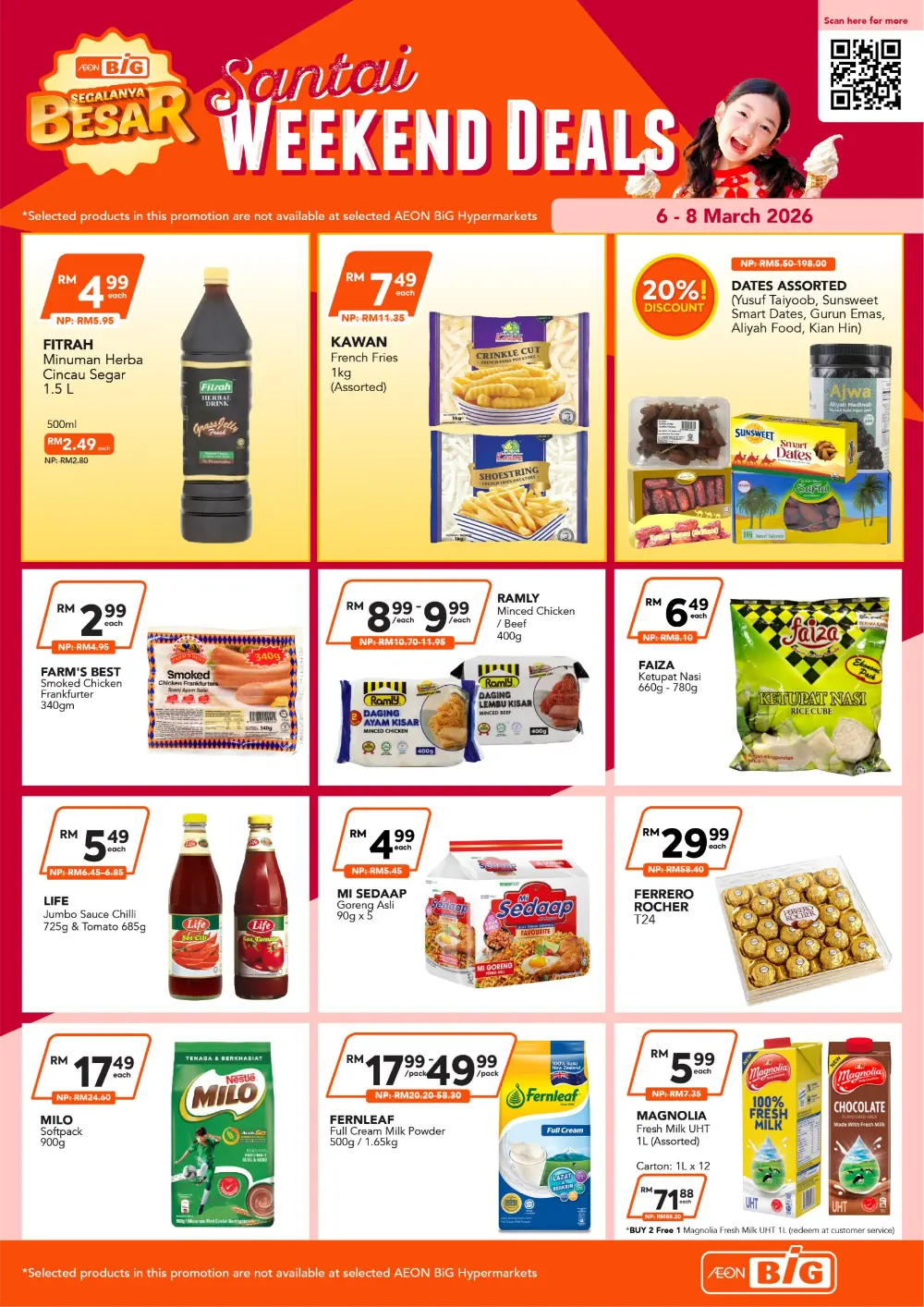 Weekend Grocery Offers | AEON BiG Santai Deals | Valid 6-8 Mar 2026