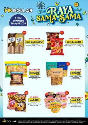 Raya Sama-Sama Specials at MR.DOLLAR Malaysia | Ends 30 April In MR Dollar Kuala Lumpur,Labuan,Putrajaya,Johor,Kedah,Kelantan,Malacca,Negeri Sembilan,Pahang,Penang,Perak,Perlis,Selangor,Terengganu