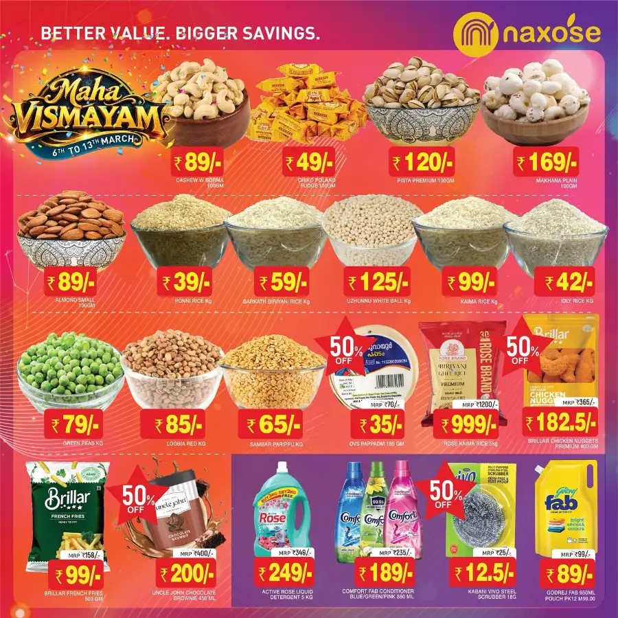 Maha Vismayam Sale: Naxose Ettumanoor & Changanassery | Ends Mar 13