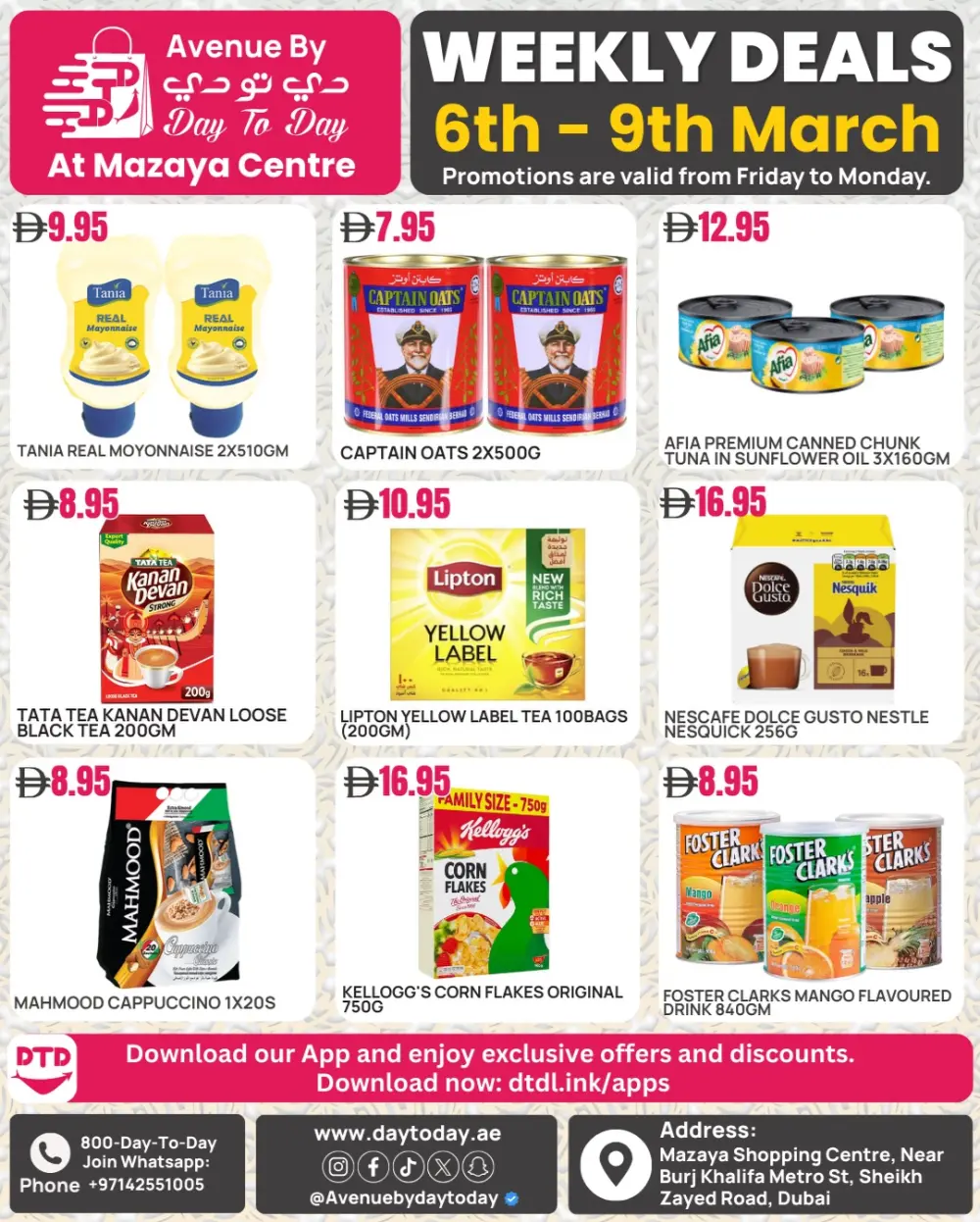 Weekly Deals at Avenue by Day To Day, Mazaya Centre | Mar 6–9