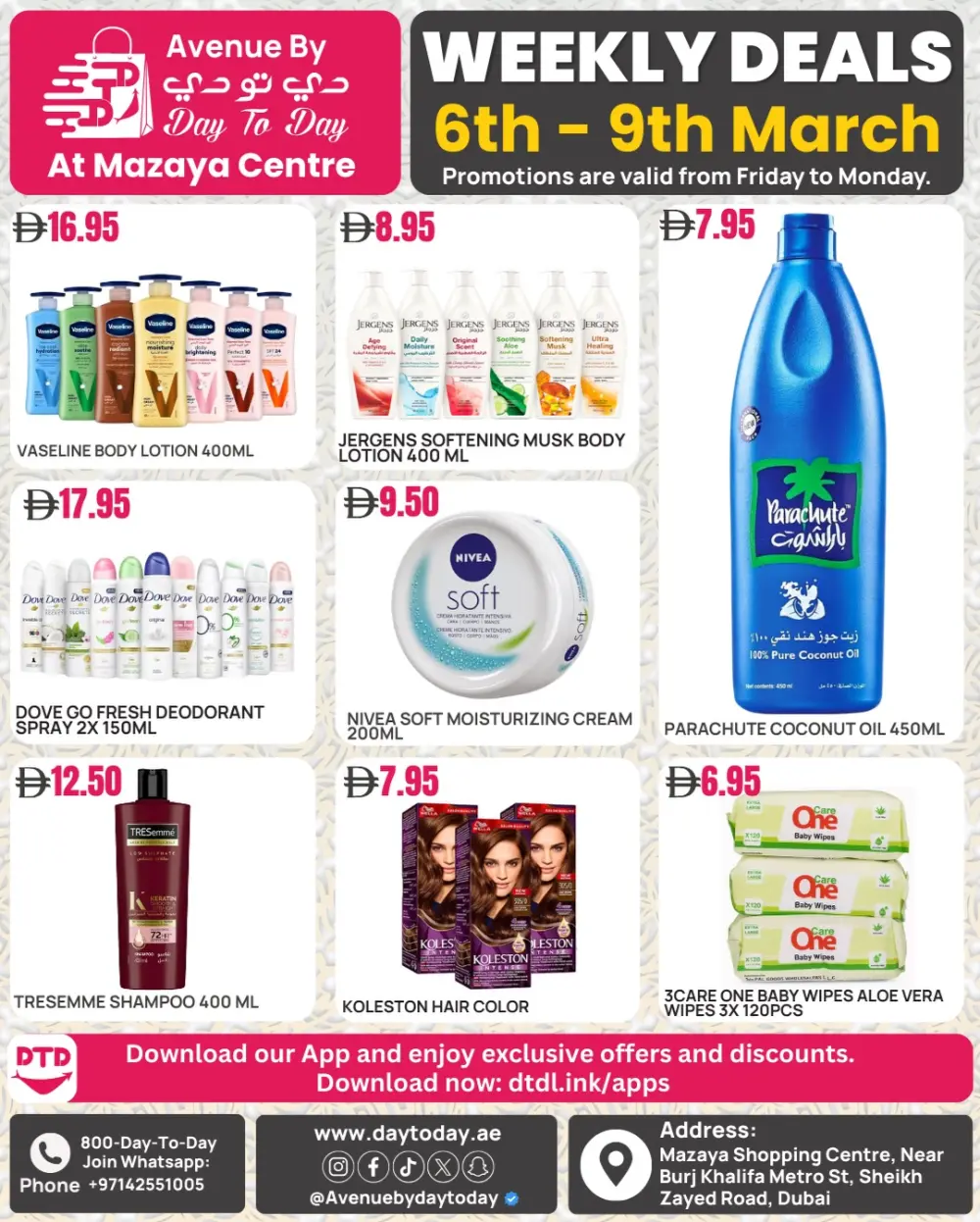 Weekly Deals at Avenue by Day To Day, Mazaya Centre | Mar 6–9
