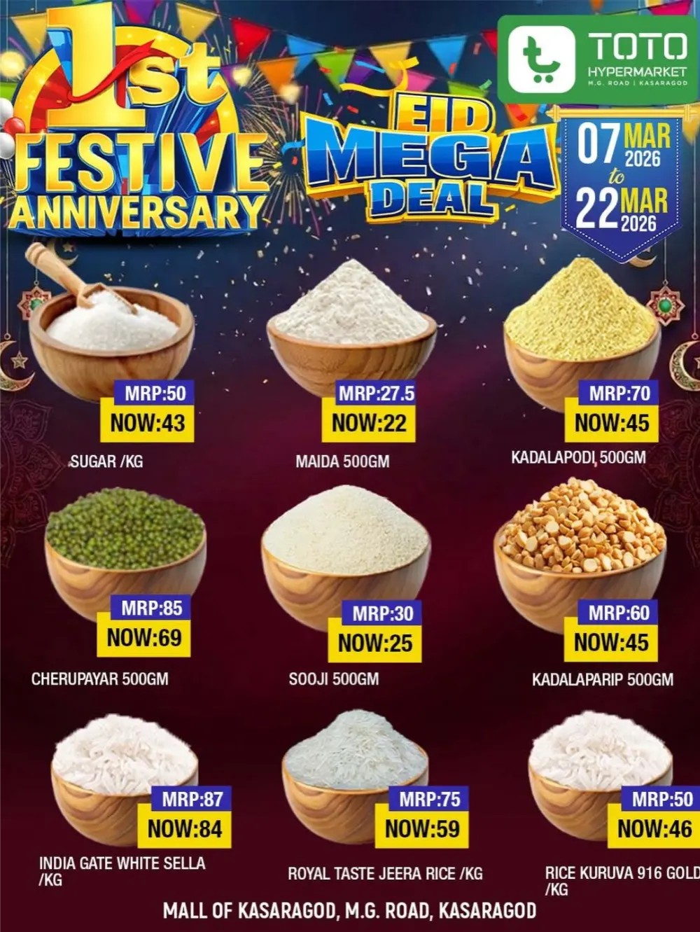 Eid Mega Deal & Lucky Draw | Toto Hypermarket Kasaragod | Ends March 22