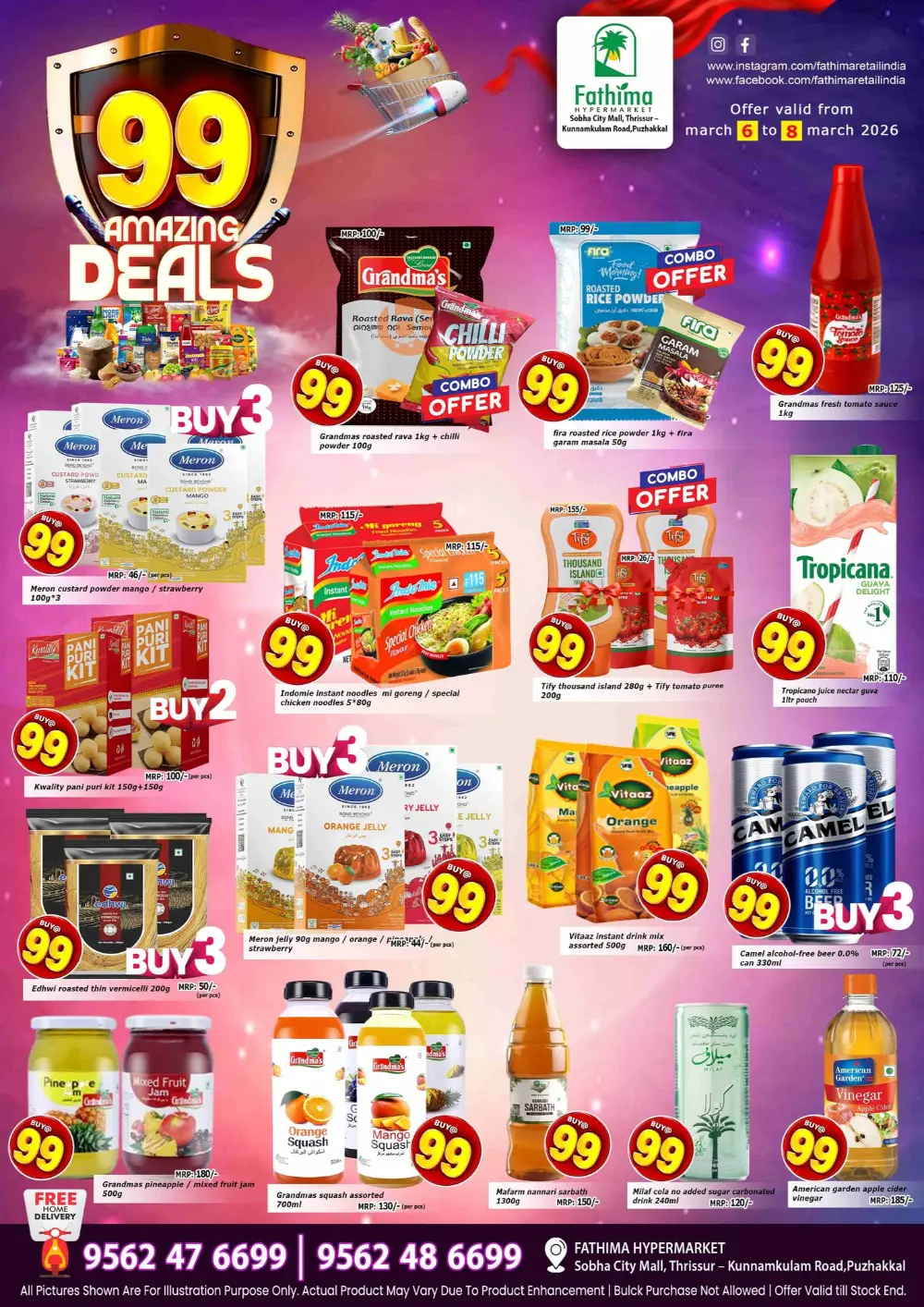 Flat 50% Off on Groceries | Fathima Hypermarket | Sobha City Mall, Thrissur | Ends Mar 8