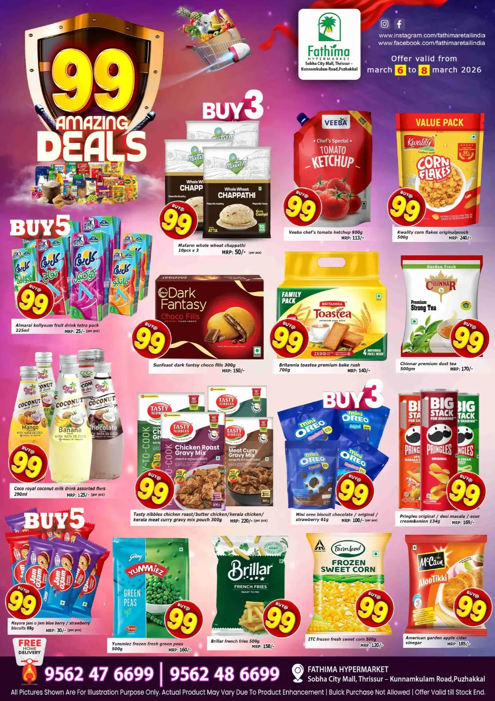 Flat 50% Off on Groceries | Fathima Hypermarket | Sobha City Mall, Thrissur | Ends Mar 8
