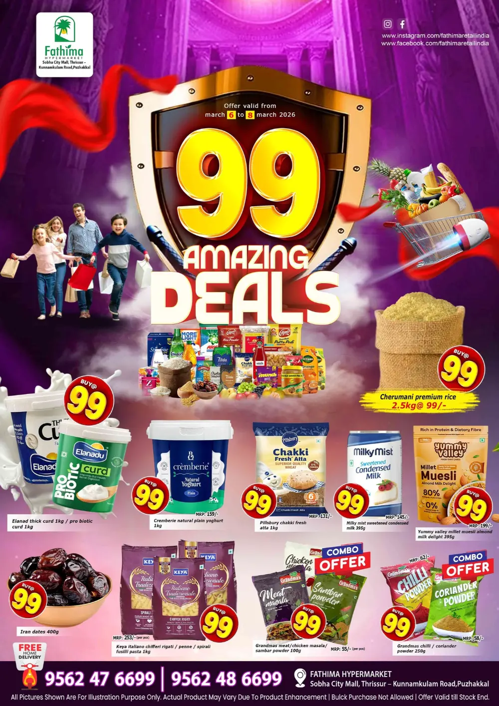 Flat 50% Off on Groceries | Fathima Hypermarket | Sobha City Mall, Thrissur | Ends Mar 8