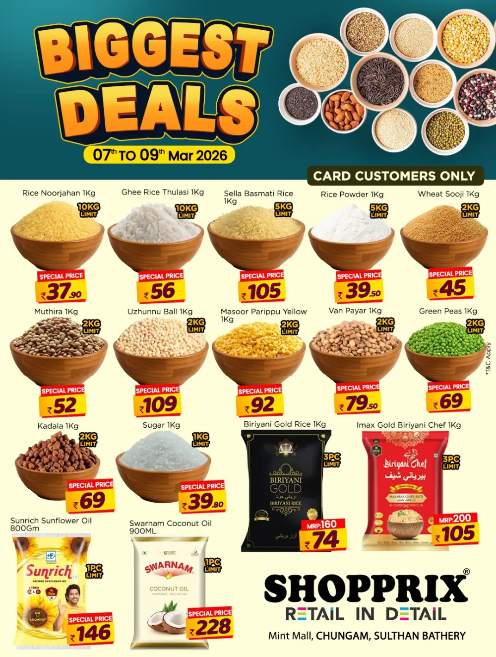 Shopprix Biggest Deals – Grocery Offers in Sulthan Bathery March 7-9