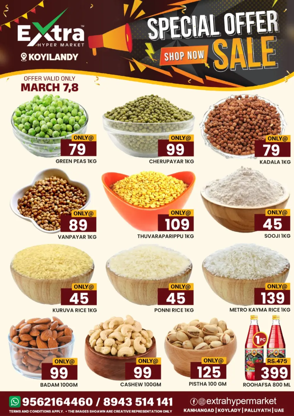 Extra Hypermarket Koyilandy Sale | Best Offers Only on March 7-8