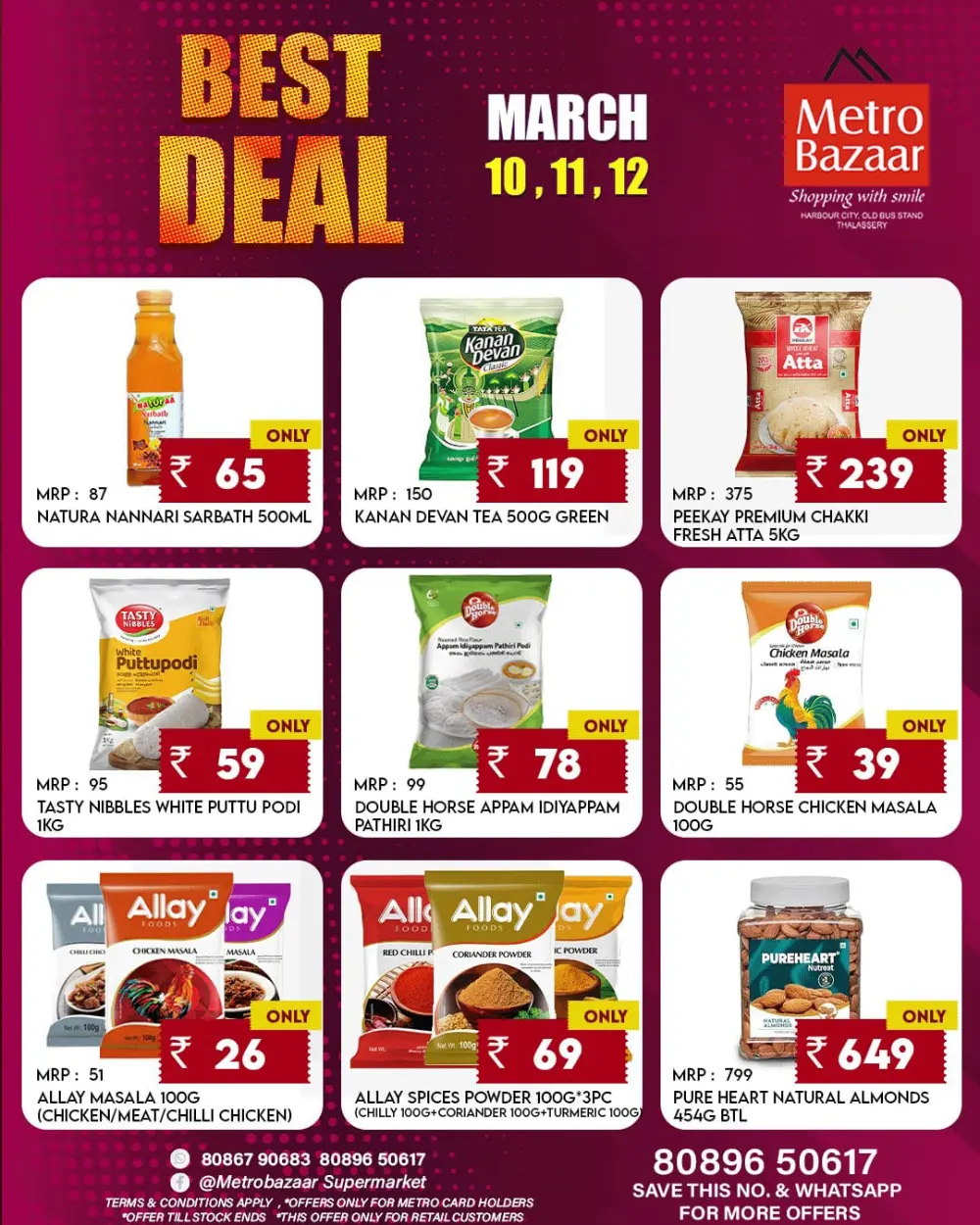 Metro Bazaar Offers March 10-12 | Best Grocery Deals Thalassery