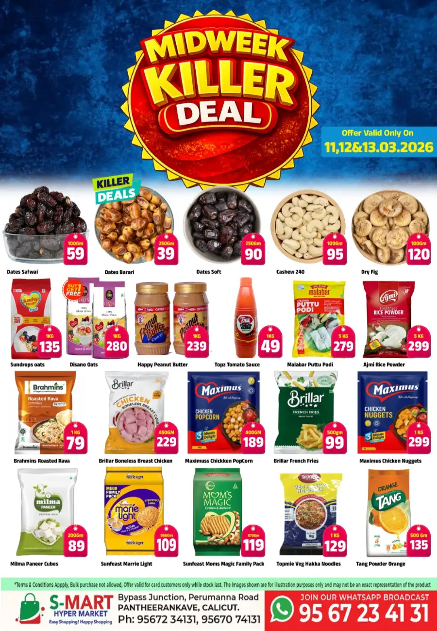 Midweek Killer Deals at S-Mart Hyper Market Pantheerankave | Ends March 13