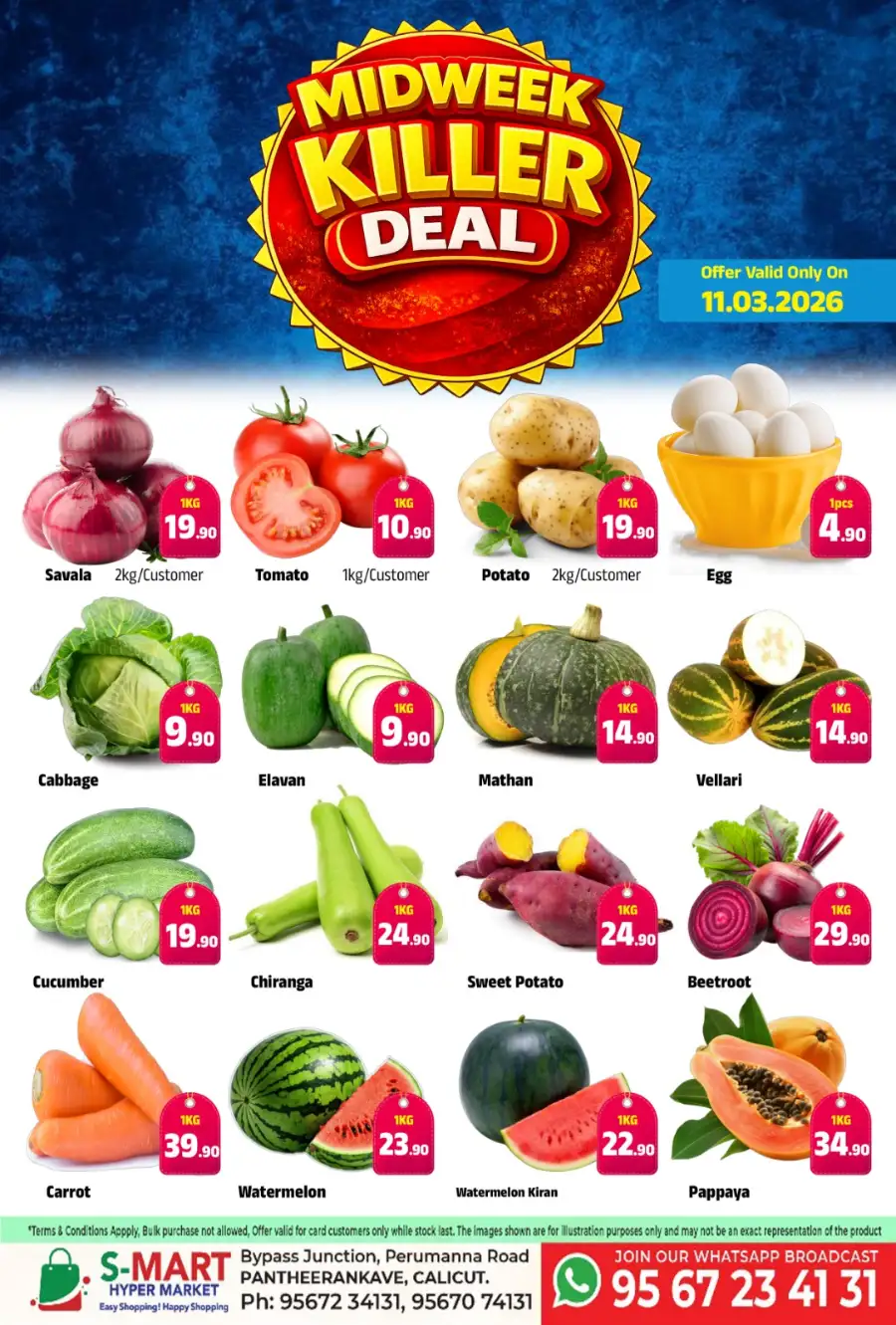 Midweek Killer Deals at S-Mart Hyper Market Pantheerankave | Ends March 13