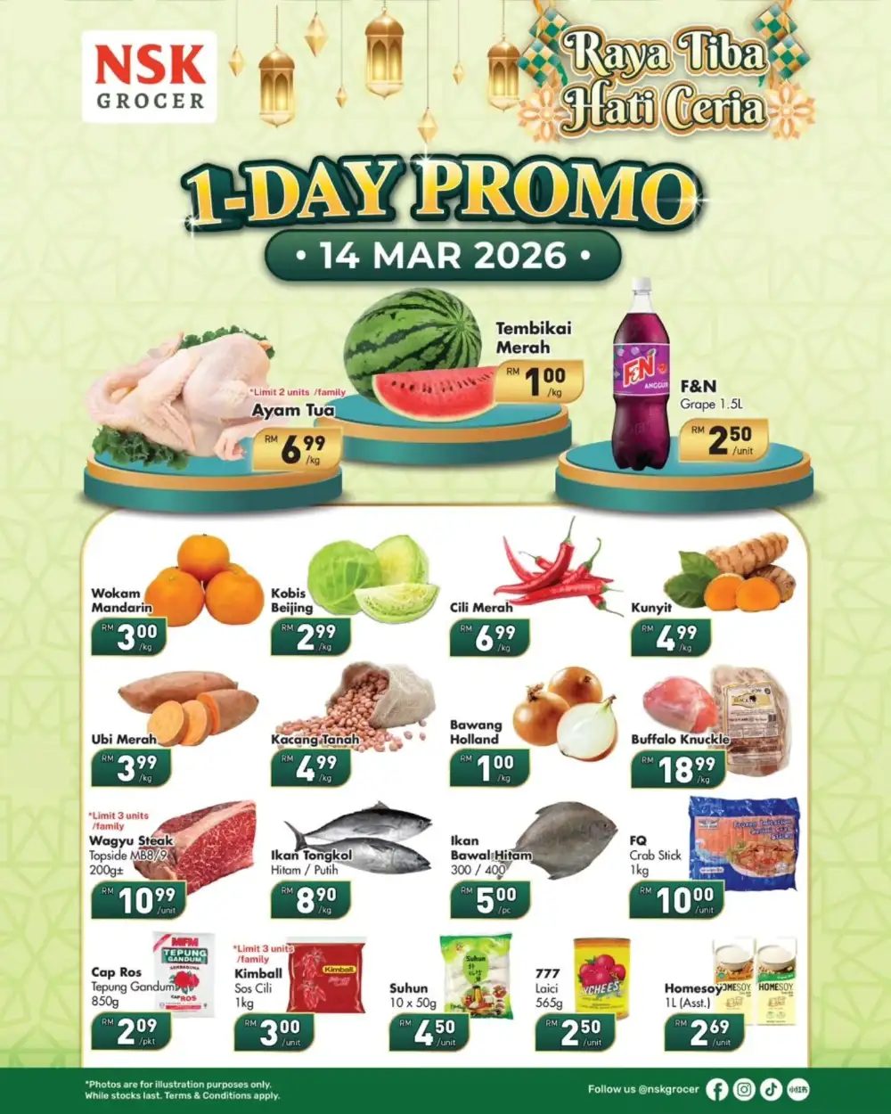Raya 1-Day Promo | NSK Grocer Malaysia | Valid Until 17 Mar