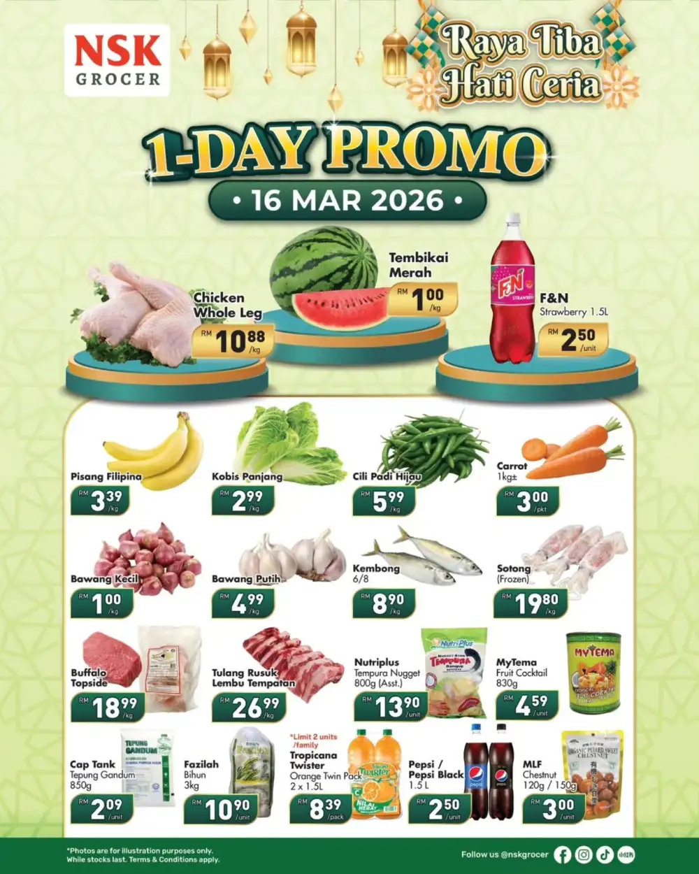 Raya 1-Day Promo | NSK Grocer Malaysia | Valid Until 17 Mar