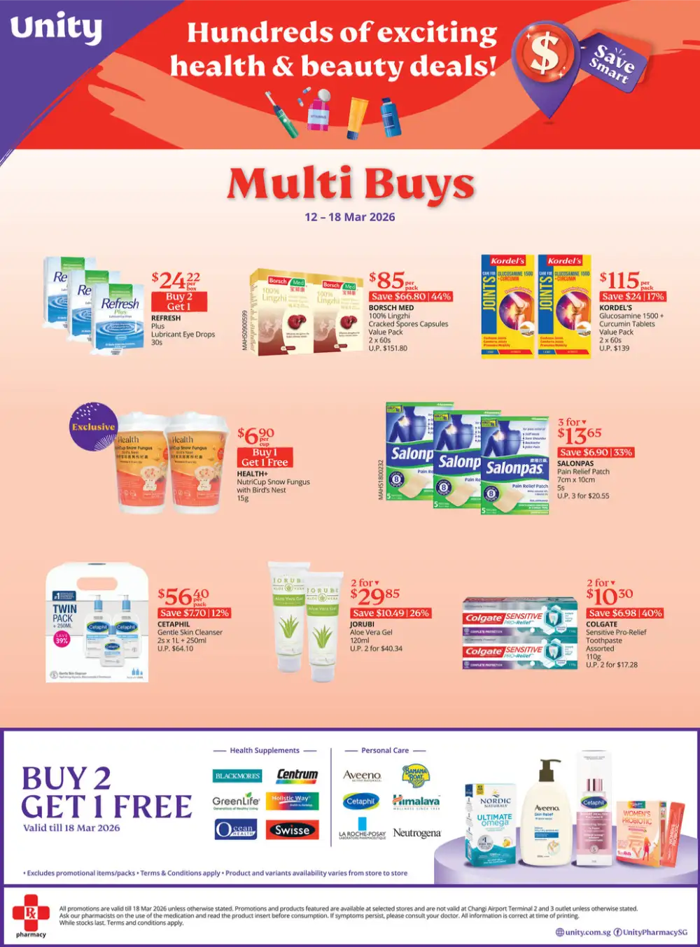 Unity Pharmacy Multi Buys | Health & Beauty Deals | Ends 18 Mar 2026