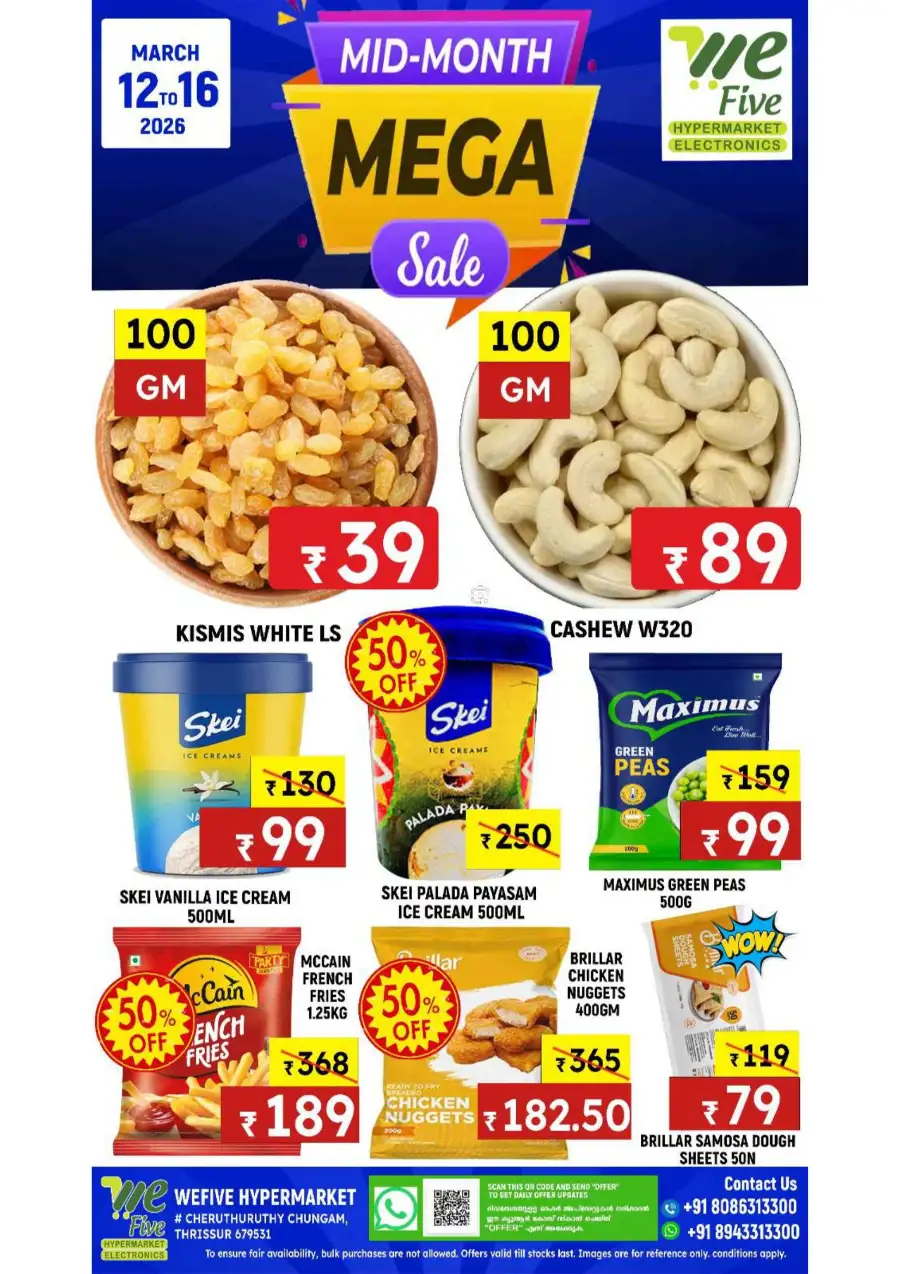 WeFive Thrissur - Mid-Month Mega Sale Offers | March 12-16