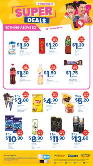 Super Deals: Nothing Above $2 at Cheers & FairPrice Xpress | Ends 25 Mar In Cheers Singapore
