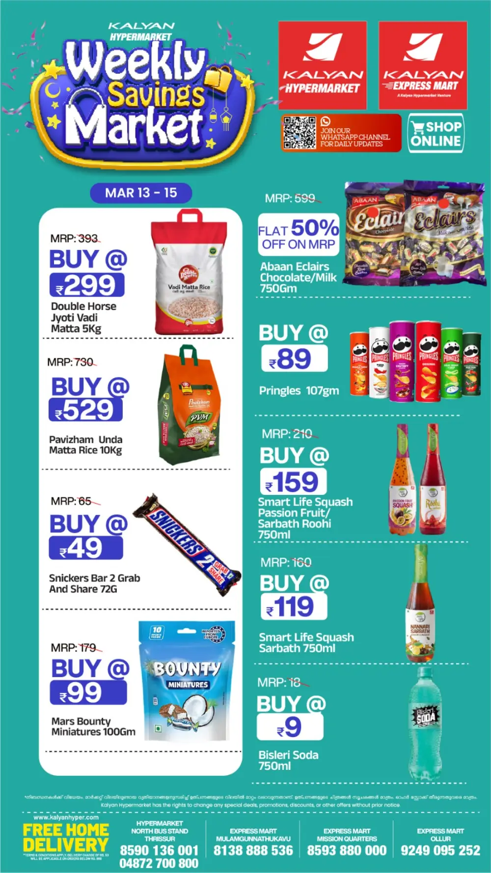 Kalyan Hypermarket Thrissur | Weekly Savings Market Offers Mar 13-15