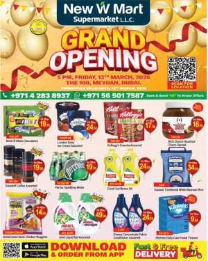New W Mart Meydan Dubai Grand Opening Offers March 13 to 16 In New W Mart Dubai