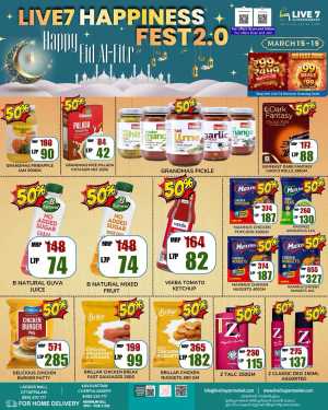 Live 7 Supermarket Ottapalam & Cherpulassery | 50% Off Eid Happiness Fest 2.0 In Live7 Supermarket Palakkad