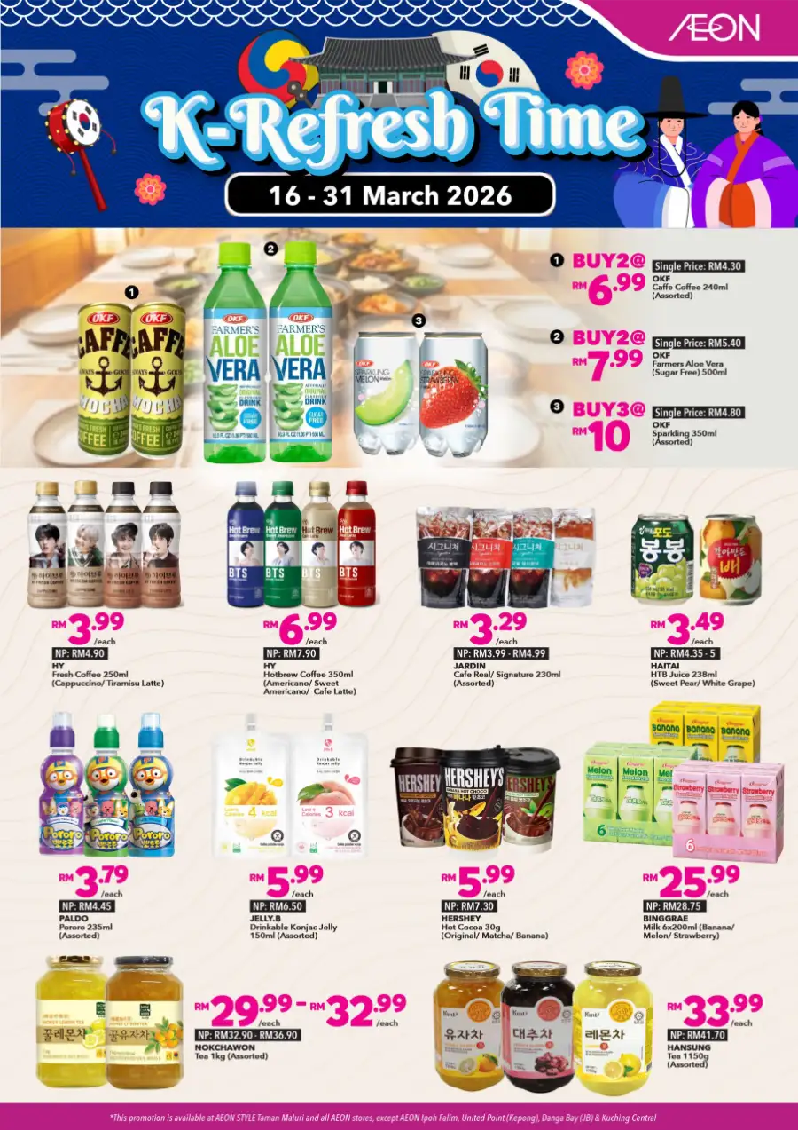 AEON Korean Beverage Promo | K-Refresh Time Malaysia | Ends 31 March