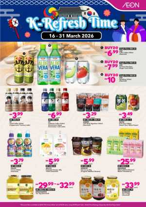 AEON Korean Beverage Promo | K-Refresh Time Malaysia | Ends 31 March In Aeon Kuala Lumpur,Labuan,Putrajaya,Johor,Kedah,Kelantan,Malacca,Negeri Sembilan,Pahang,Penang,Perak,Perlis,Sabah,Sarawak,Selangor,Terengganu