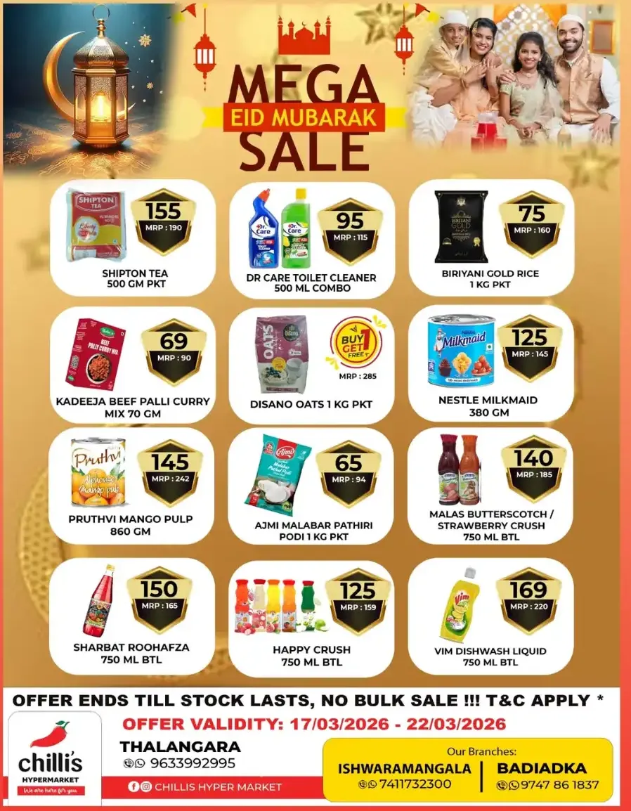Chillis Hypermarket Thalangara - Mega Eid Sale Offers 2026