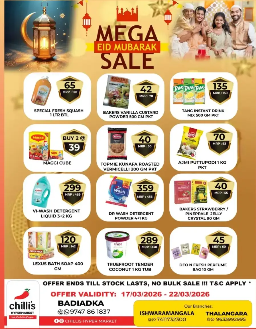 Chillis Hypermarket Thalangara - Mega Eid Sale Offers 2026