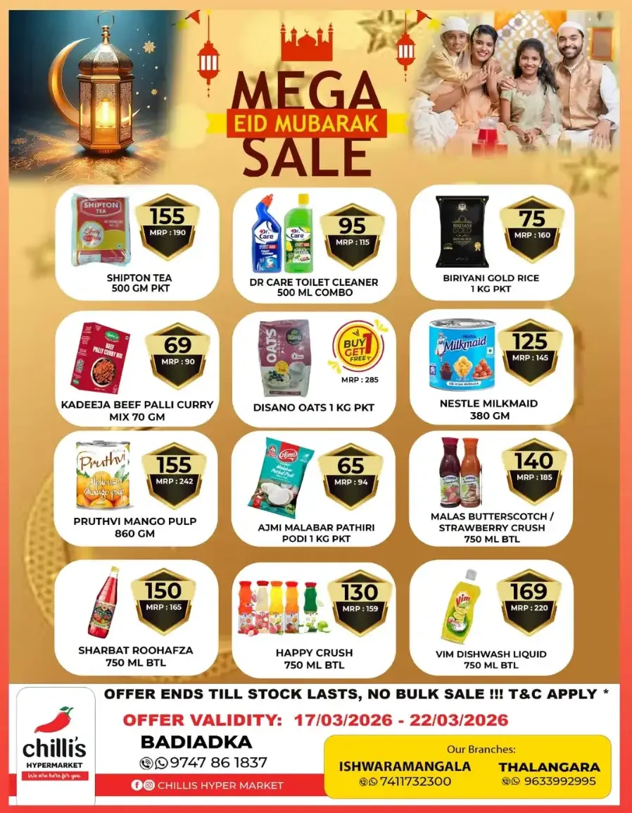 Chillis Hypermarket Thalangara - Mega Eid Sale Offers 2026
