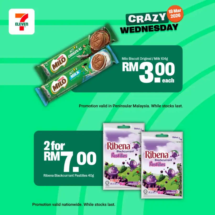 7-Eleven Malaysia Crazy Wednesday Weekly Promotion | Ends Wednesday