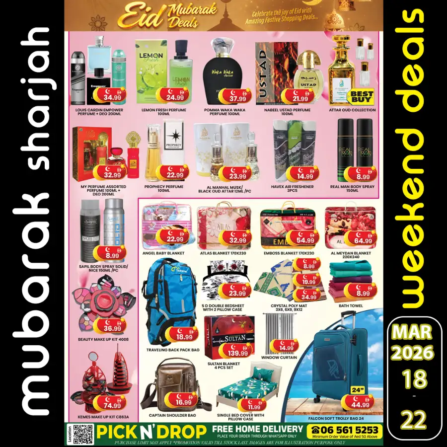 Al Mubarak Hypermarket Sharjah - Eid Mubarak Deals & Weekend Offers Mar 18-22