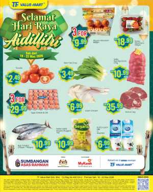 TF Value-Mart Raya Aidilfitri Deals | Ends Sunday In TF Value Mart Kuala Lumpur,Labuan,Putrajaya,Johor,Kedah,Kelantan,Malacca,Negeri Sembilan,Pahang,Penang,Perak,Perlis,Sabah,Sarawak,Selangor,Terengganu