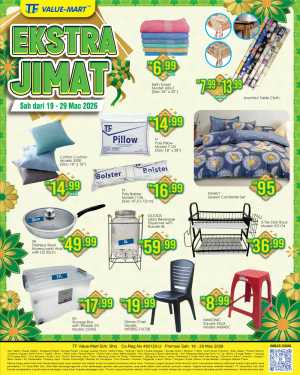 TF Value-Mart Malaysia Ekstra Jimat Offer | Ends 29 Mar In TF Value Mart Kuala Lumpur,Labuan,Putrajaya,Johor,Kedah,Kelantan,Malacca,Negeri Sembilan,Pahang,Penang,Perak,Perlis,Sabah,Sarawak,Selangor,Terengganu