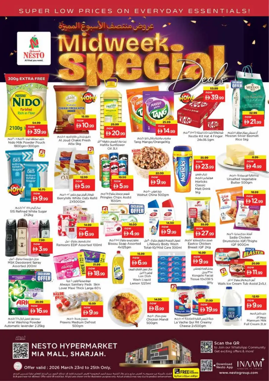 Nesto Sharjah Mia Mall Offers: Midweek Special Deals March 23-25