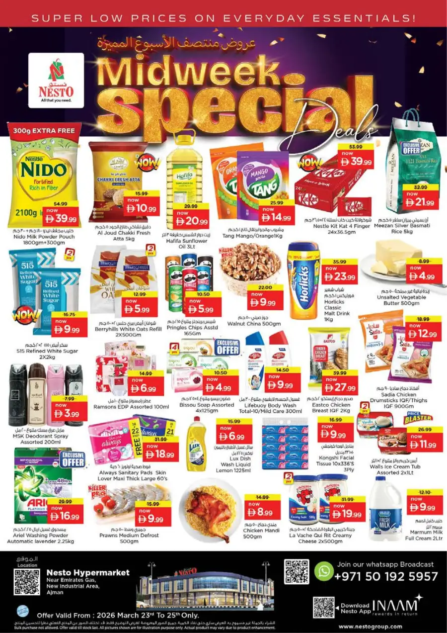 Nesto Ajman Midweek Special Deals – Super Low Prices on Essentials Mar 23-25