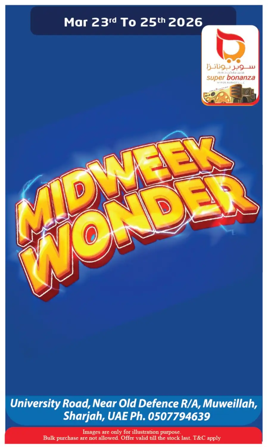Super Bonanza Sharjah: Midweek Wonder Offers Mar 23-25