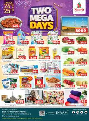 Nesto Thrissur Two Mega Days Offer | Ends March 25th In Nesto Hypermarket Thrissur
