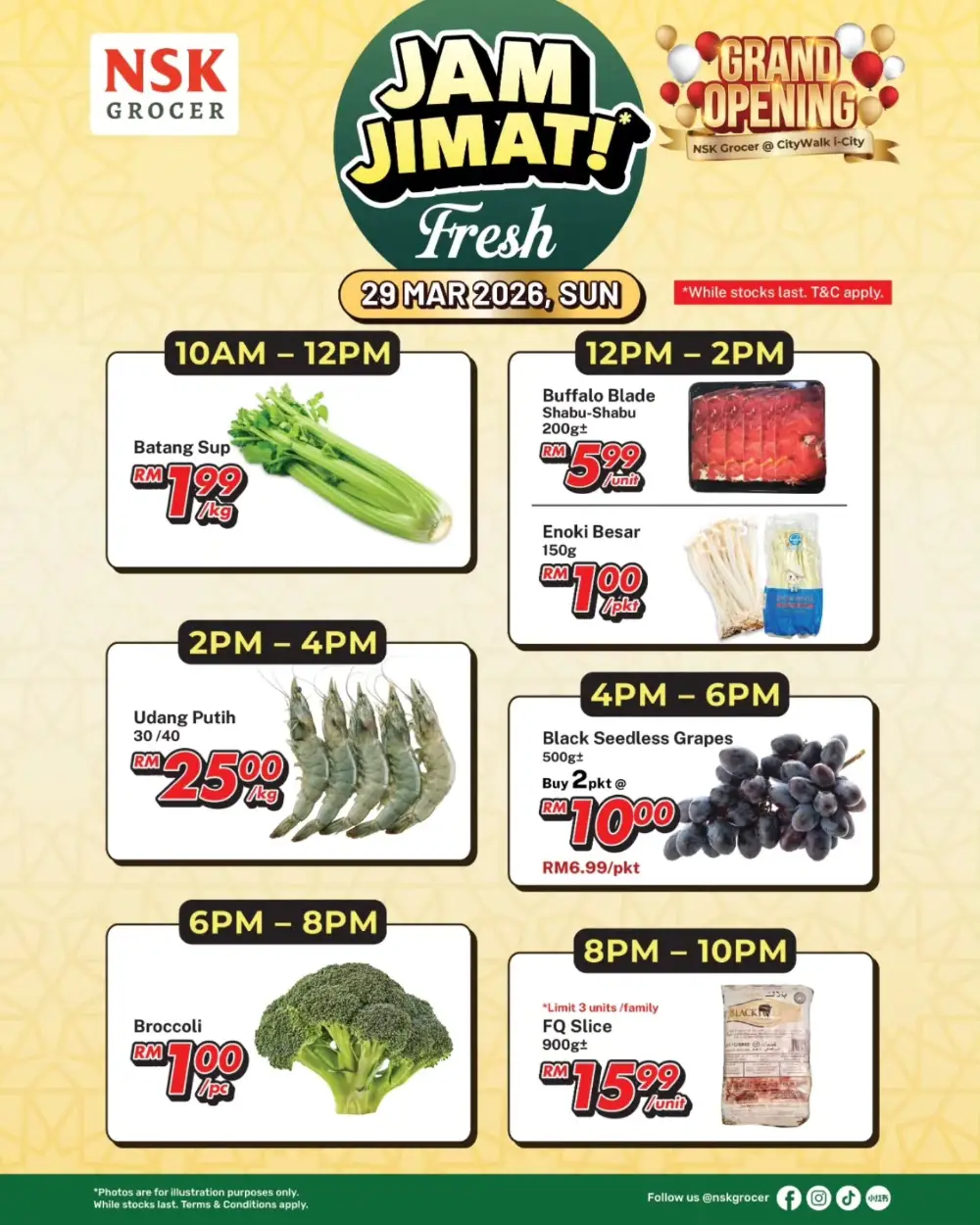 NSK Grocer i-City Grand Opening | RM1 Deals - 28 Mar