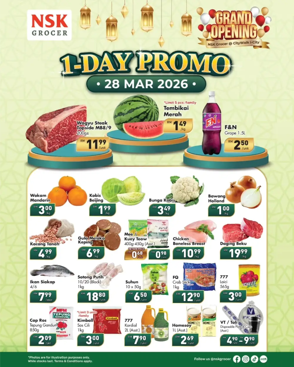 NSK Grocer i-City Grand Opening | RM1 Deals - 28 Mar