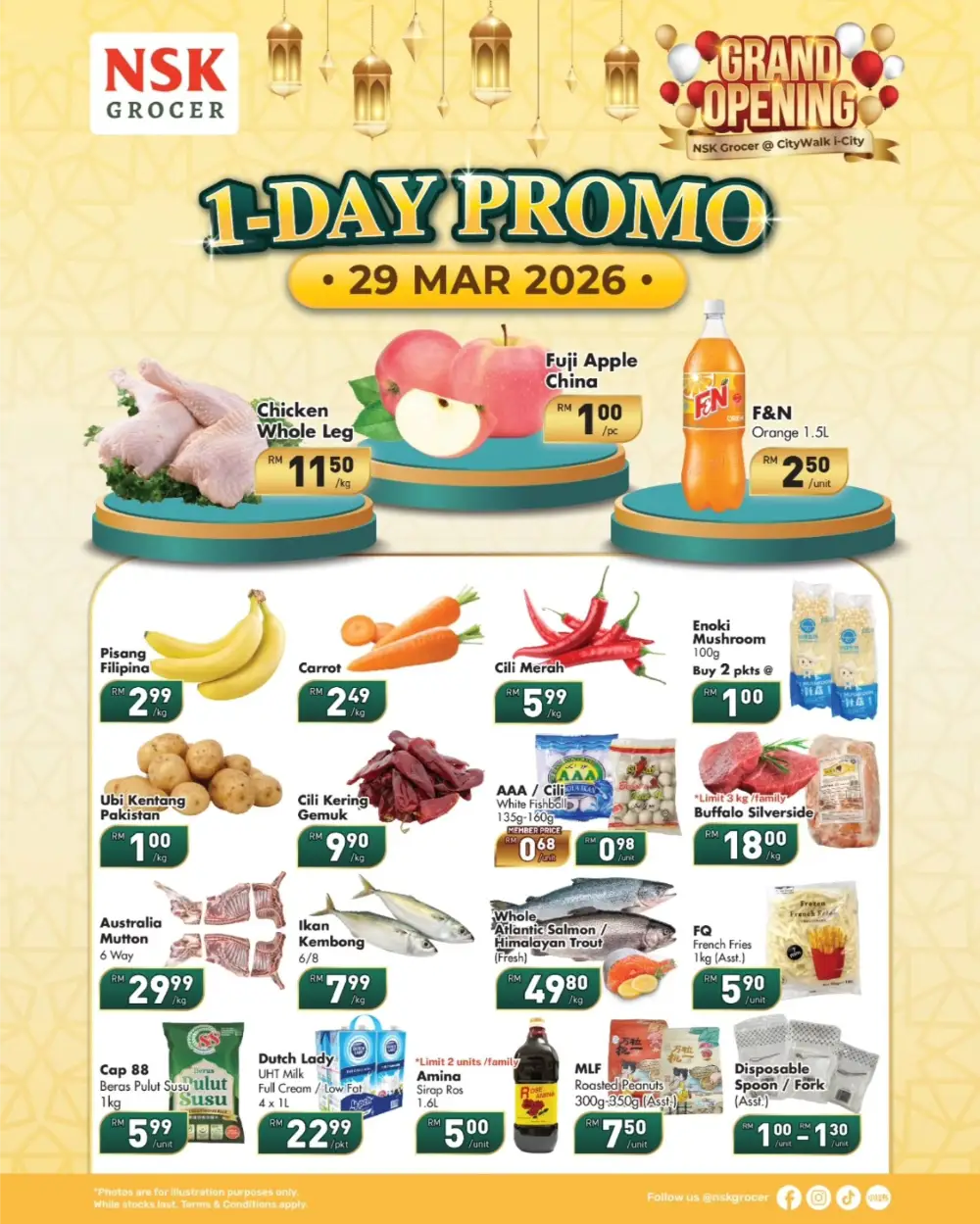 NSK Grocer i-City Grand Opening | RM1 Deals - 28 Mar