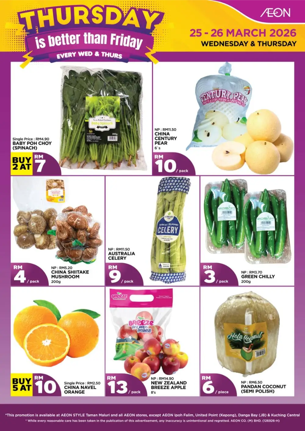 AEON Malaysia Fresh Sale | Every Wed & Thurs | Ends 26 Mar