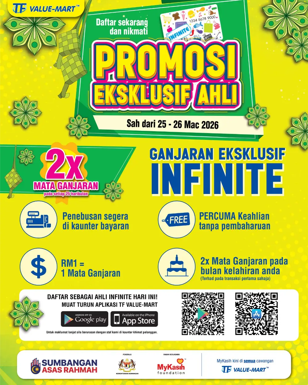 TF Value-Mart Malaysia Infinite Member Promo | Ends 26 Mar