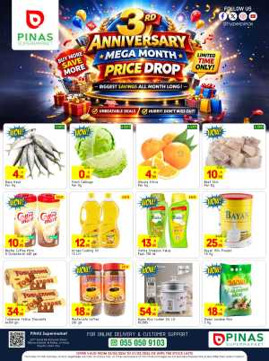 PINAS Supermarket Riyadh 3rd Anniversary Mega Month | Ends Tuesday In Pinas Supermarket Riyadh